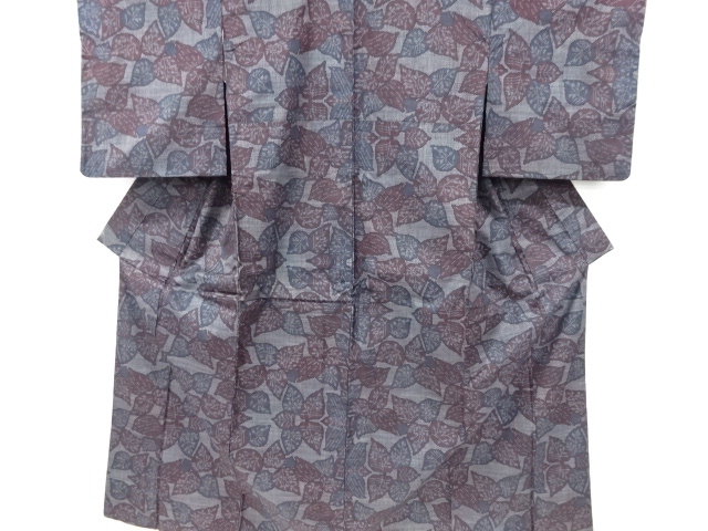 JAPANESE KIMONO / DORO OSHIMA TSUMUGI / WOVEN LEAVES / 5MARUKI